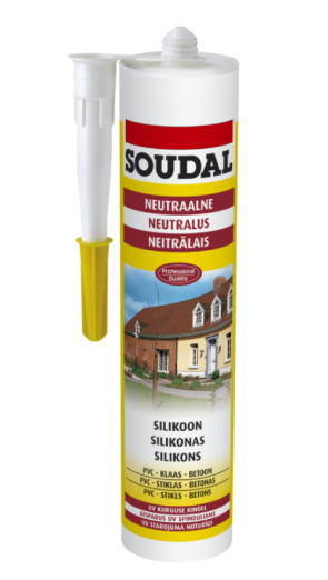 SOUDAL NEUTRAL SILICONE white BS 300ml neitrāls hermētiķis